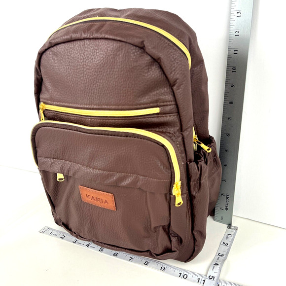 KARIA Women\'s Fashion Backpack Purse Brown Brand New High Quality Great Gift NEW main image 15
